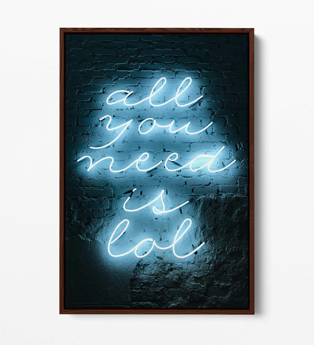 Float Effect Canvas Art – Neon Sign Graffiti Print | Premium Varnish Finish