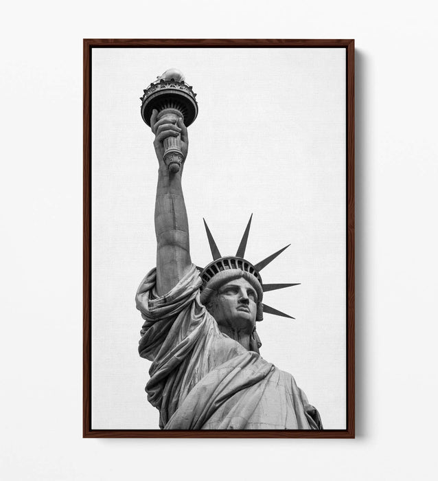 Float Effect Canvas Art - Statue Of Liberty Print On Premium MDF Frame