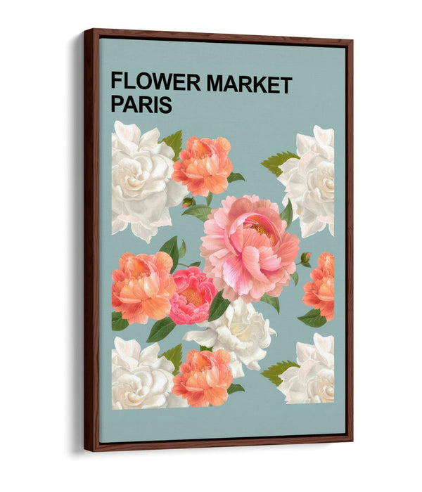 Floral Canvas Art - Flower Market Print | Contemporary Paris Floral Wall Decor