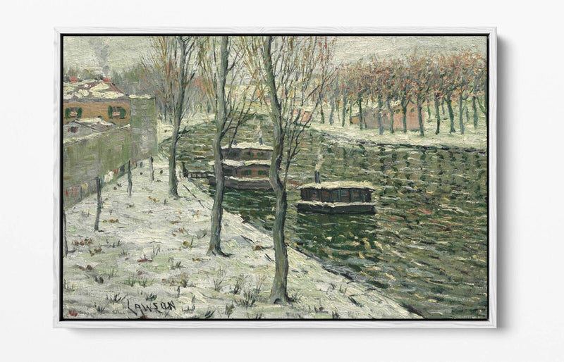 Canvas Wall Art - Ernest Lawson Houseboats Float Effect Canvas Print on MDF Frame