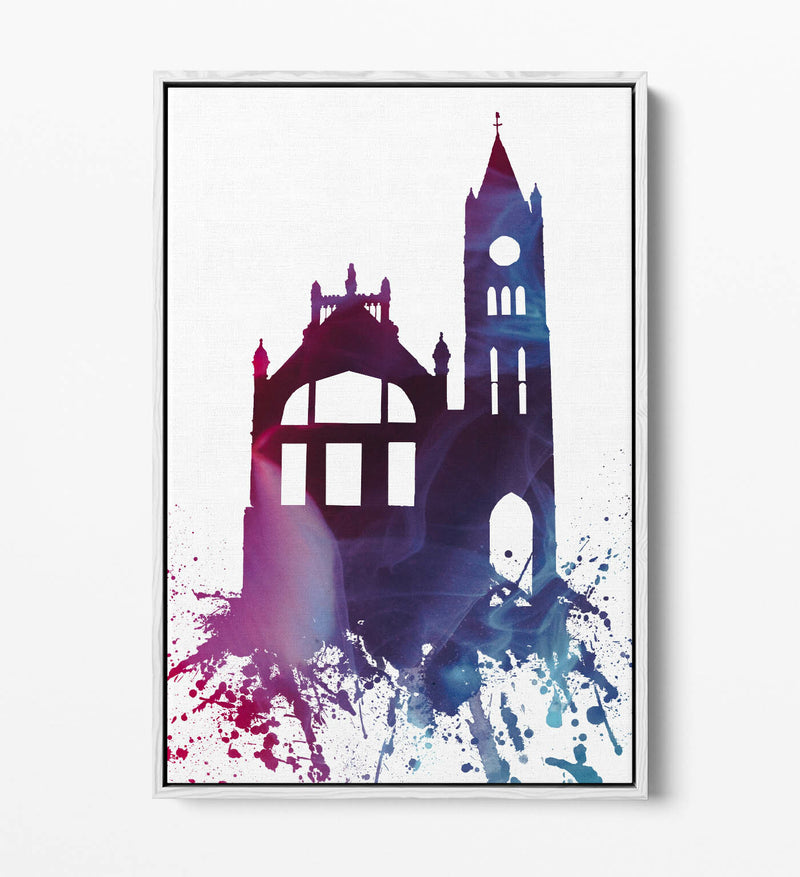 Float Effect Canvas Art - Derry City Guildhall Handmade UK Print With MDF Frame