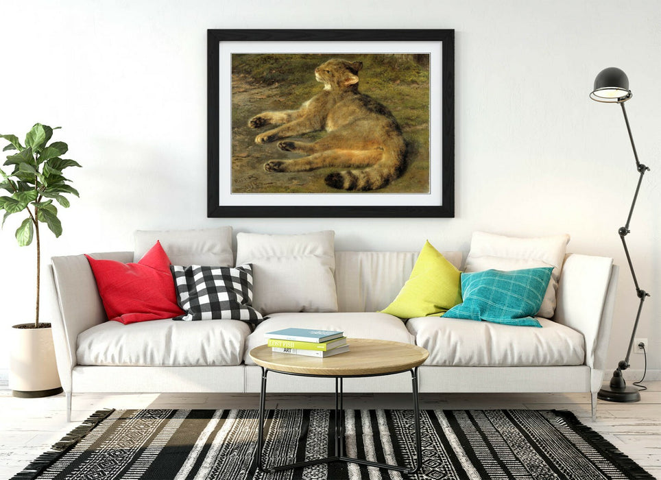 Framed Art Print - Realistic Cat Painting with Gallery Style Frame & Archival Ink