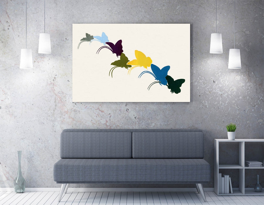 Canvas Wall Artwork | Vibrant Butterfly Wall Decor on Handmade Canvas Art with MDF Frame