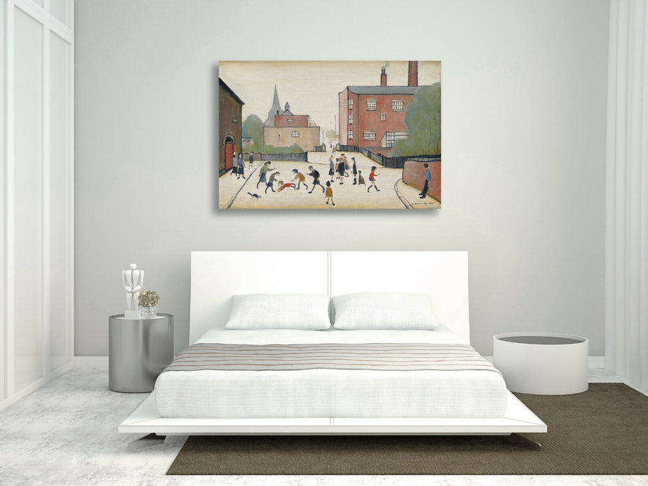 Children Playing CANVAS WALL ART PICTURE PRINT PAINTING FRAMED Ls Lowry Style