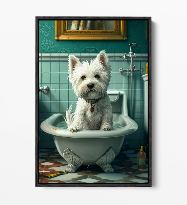 West Highland Terrier Art - Handmade UK Canvas Wall Art | Float Effect Print