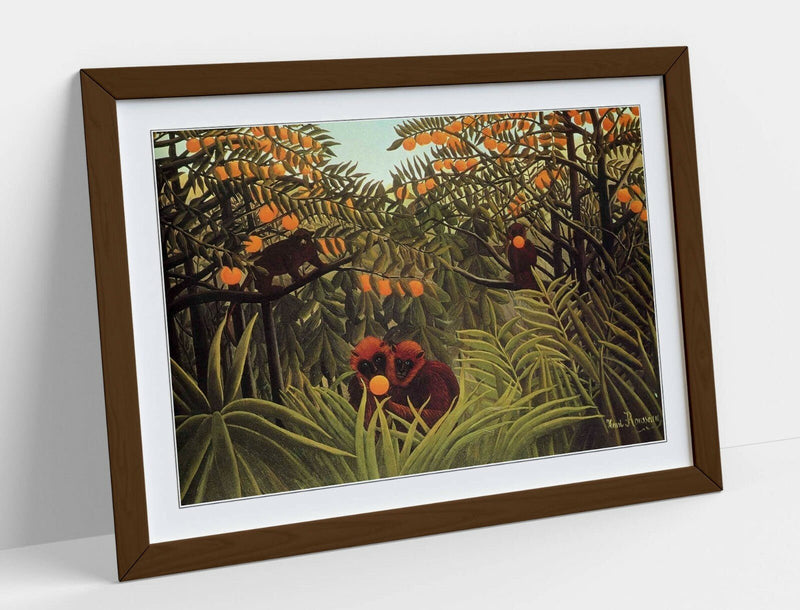 Framed Art Poster – Apes In Orange Grove, Henri Rousseau Print | Handmade Wall Art Print