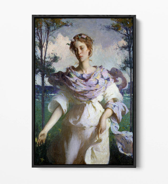 FRANK W. BENSON, SUMMER -FLOAT EFFECT CANVAS WALL ART PICTURE PRINT