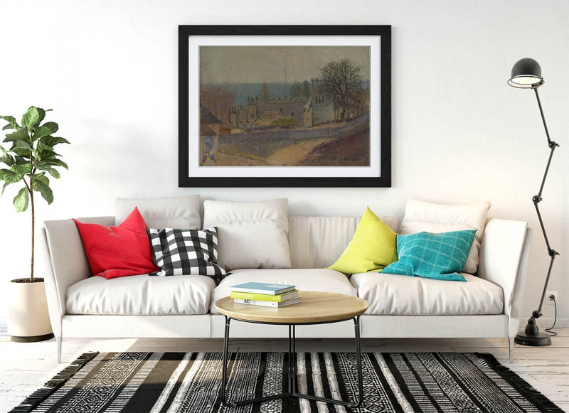 Framed Wall Art - Ferdinand Katona View Of Strazky Print With Natural Wood Frame