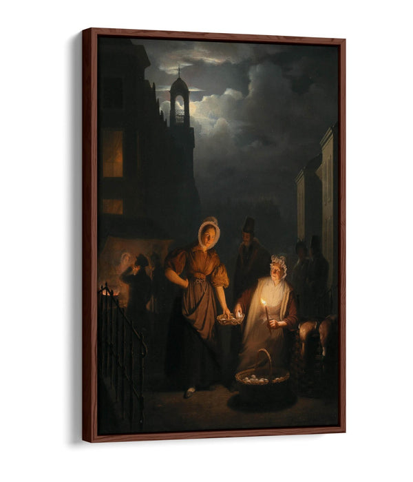 PETRUS VAN SCHENDEL, NIGHT MARKET -FLOAT EFFECT CANVAS WALL ART PICTURE PRINT