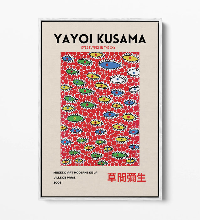 YAYOI KUSAMA ABSTRACT EYES CONTEMPORARY HOME DECOR FLOAT EFFECT CANVAS ART PRINT