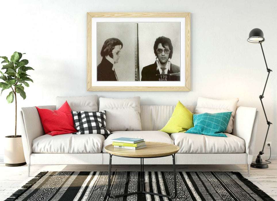 ELVIS MUGSHOT 2 -ART FRAMED POSTER PICTURE PRINT ARTWORK- BLACK & WHITE