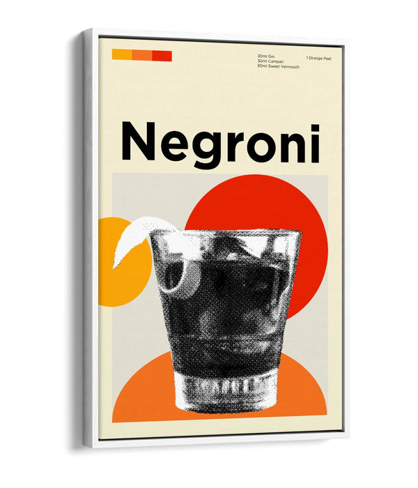 Negroni Cocktail Poster - Vibrant Canvas Wall Art | Funky Home Decor Print