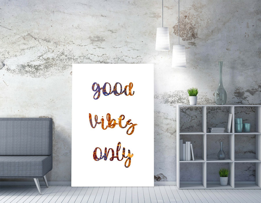 "GOOD VIBES ONLY" LOVE LIFE FAMILY HOME QUOTE -CANVAS WALL ART PICTURE PRINT
