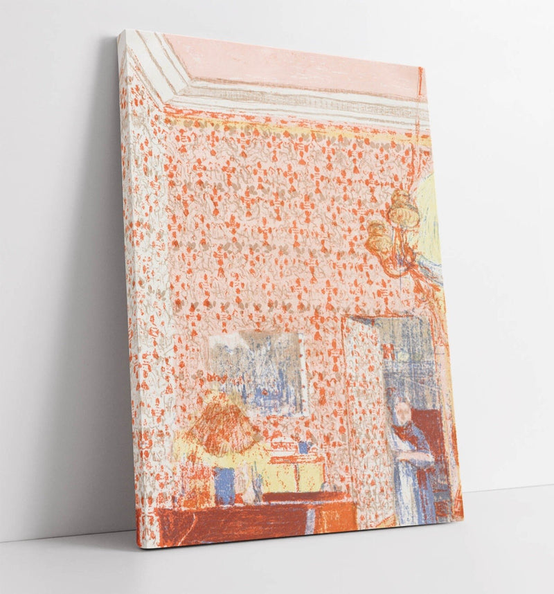 Canvas Wall Art – Edouard Vuillard Print with Pink Wallpaper Artwork, Ready to Hang