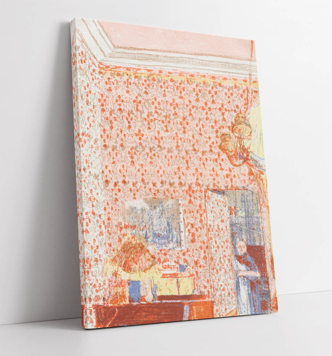 EDOUARD VUILLARD, INTERIOR WITH PINK WALLPAPER -CANVAS WALL ART PICTURE PRINT