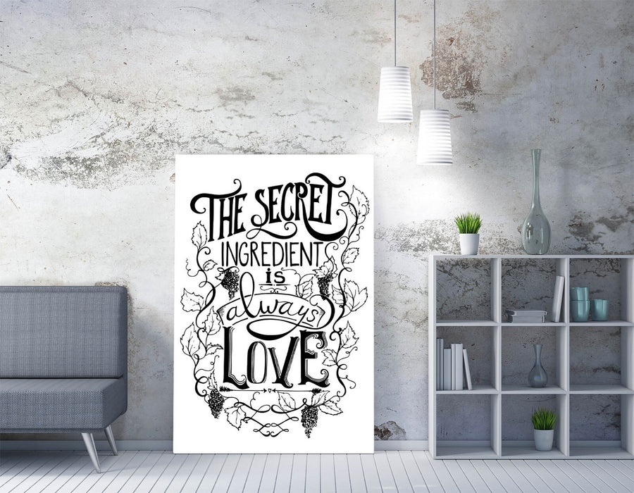 Canvas Wall Art - Love Quote Illustration | Handmade Bedroom Canvas Prints