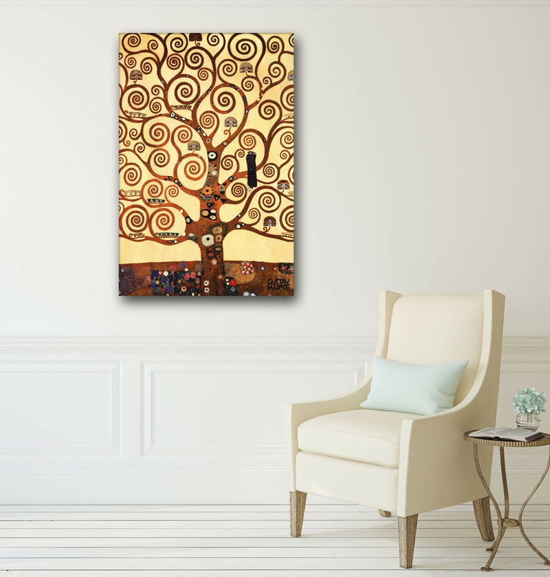 Canvas Wall Art - Gustav Klimt Tree of Life Art Framed Canvas Print 47x32in