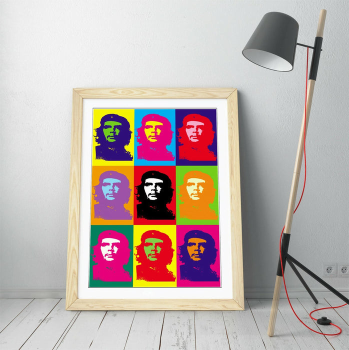 CHE GUEVARA COLOURFUL POP ART -FRAMED WALL ART PICTURE PRINT