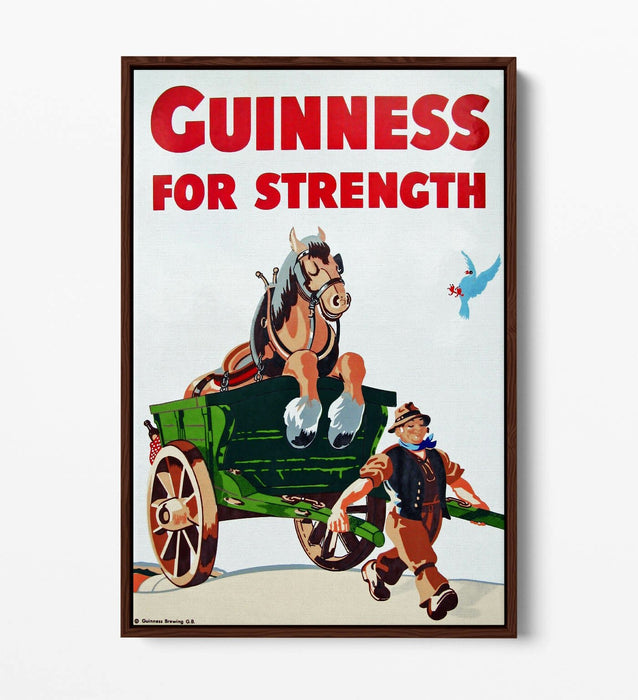 Vintage Canvas Art – Guinness Poster Print on Float Effect Canvas Wall Art