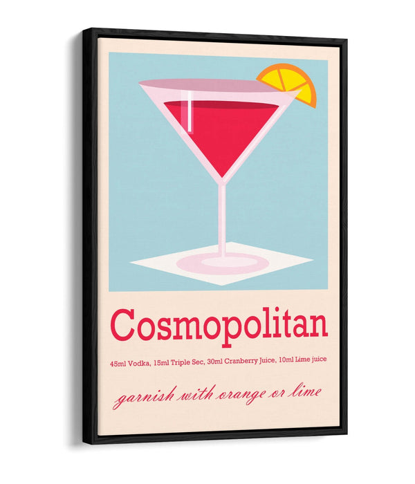 Cosmopolitan Cocktail Poster – Float Effect Canvas Wall Art, Ready To Hang