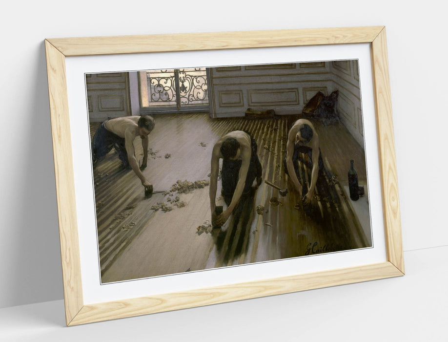 Framed Wall Art - Gustave Caillebotte Floor Scrapers Painting, Matte Paper Print