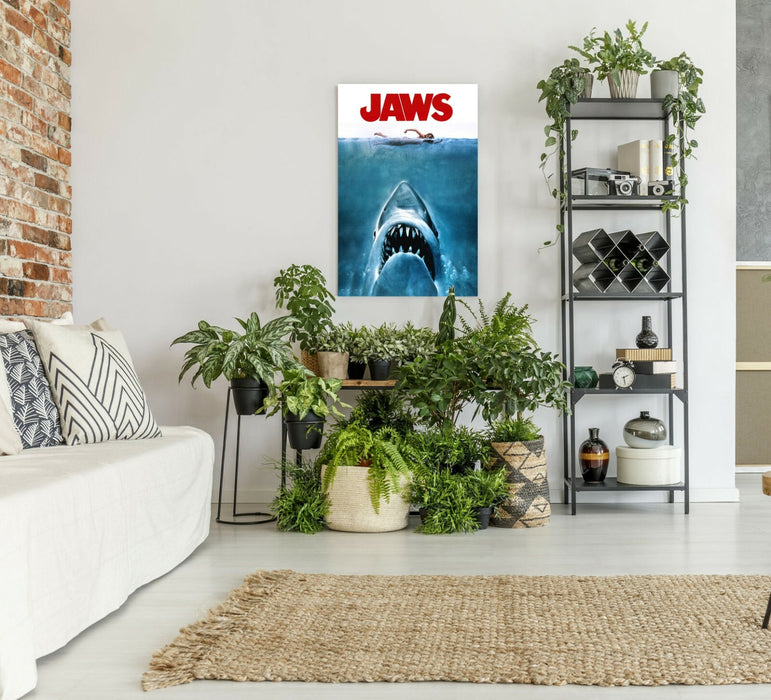 Vintage Movie Poster | JAWS Movie Canvas Wall Art Print - Ready To Hang
