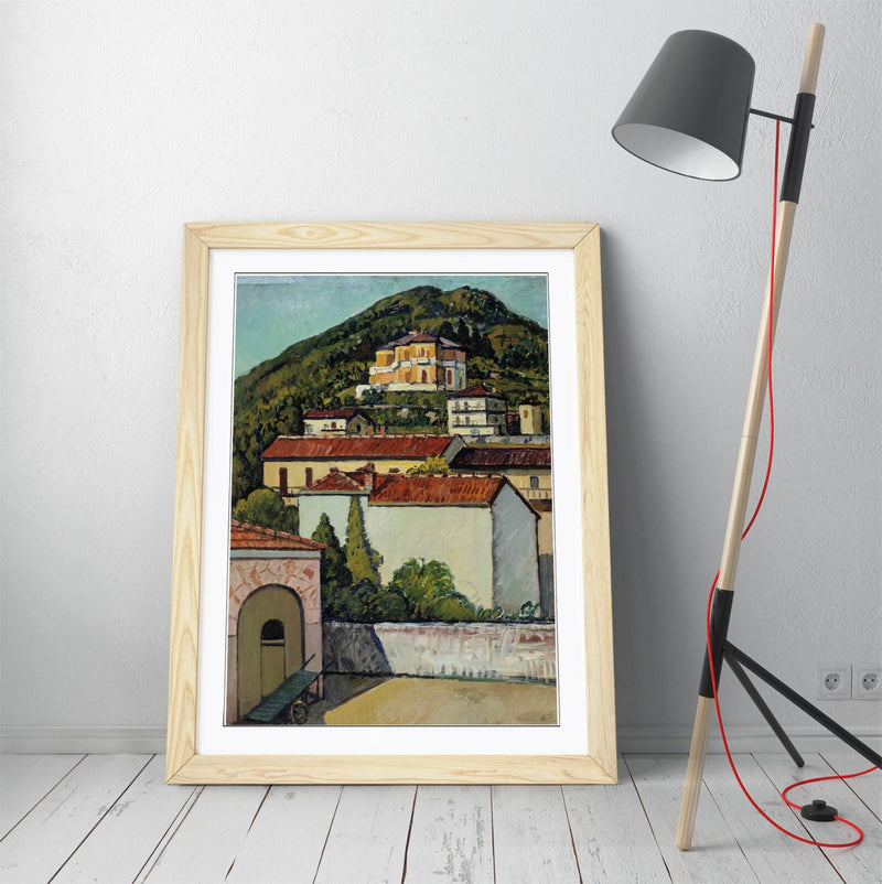 Framed Art Poster - Pietro Marussig, Landscape From Liguria | Handmade Matte Paper Print