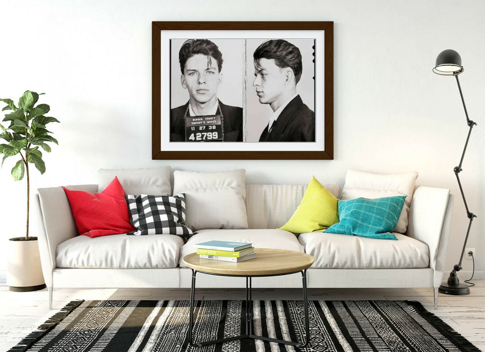 FRANK SINATRA MUGSHOT 2 -ART FRAMED POSTER PICTURE PRINT ARTWORK- BLACK & WHITE