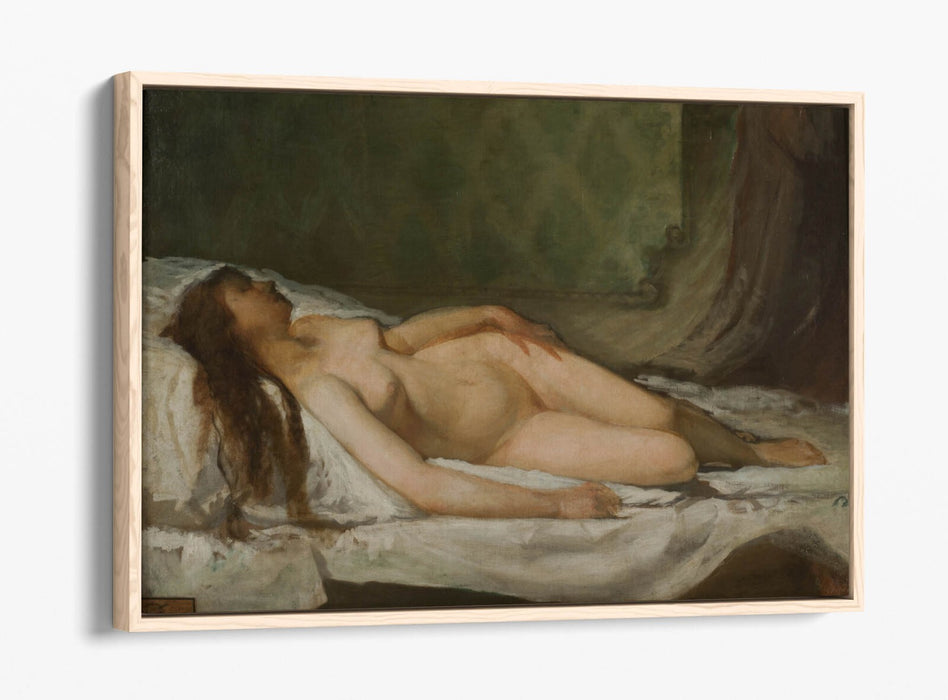 EDUARDO ROSALES, NAKED WOMAN SLEEPING -FLOAT EFFECT CANVAS WALL ART PRINT