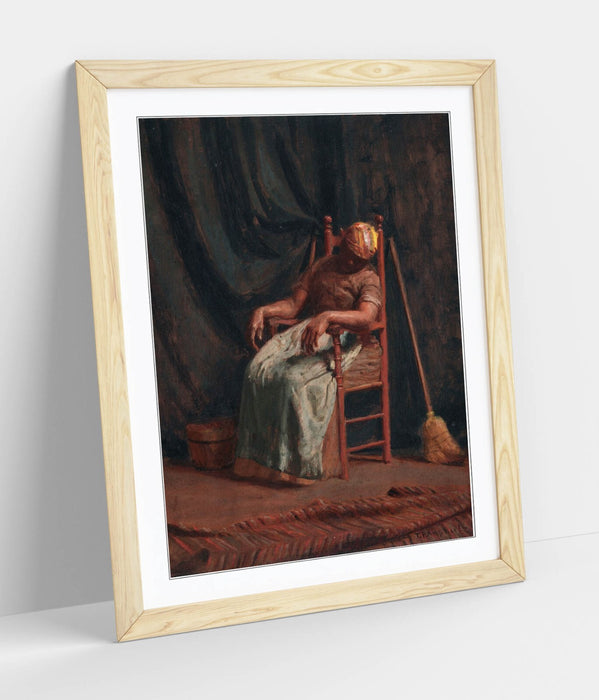 Framed Wall Art - Thomas Anshutz Aunt Hannah Print | Handmade UK Wood Grain Frame