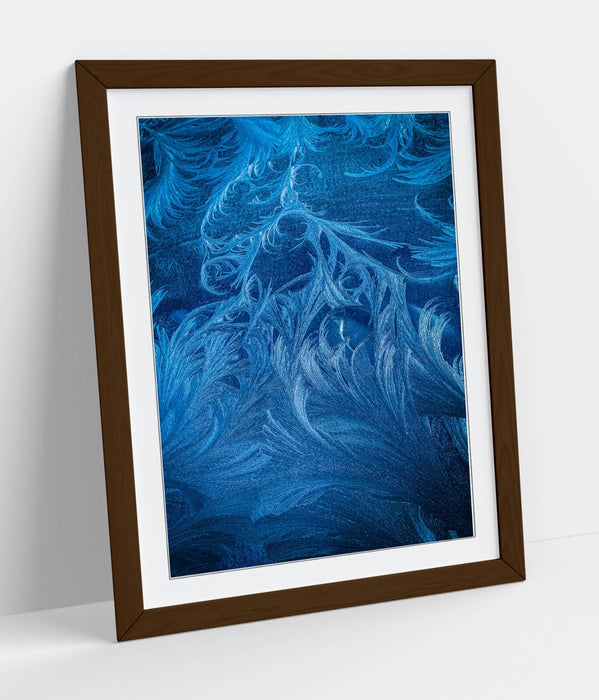 Framed Wall Art - Blue Feather Print Close Up Pattern | Handmade Home Decor Prints