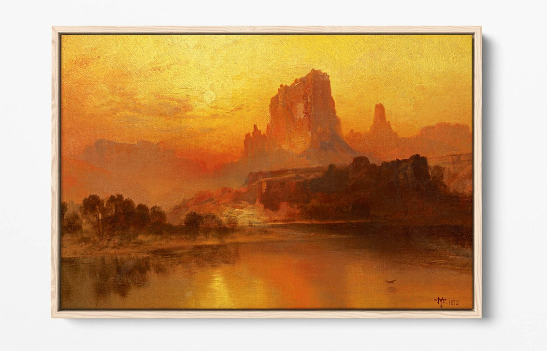 THOMAS MORAN, THE GOLDEN HOUR -FLOAT EFFECT CANVAS WALL ART PIC PRINT