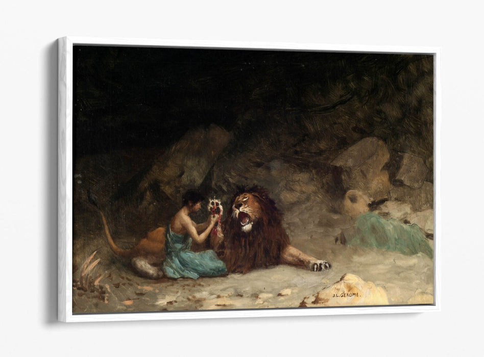 JEAN-LEON GEROME, ANDROCLES -FLOAT EFFECT CANVAS WALL ART PRINT