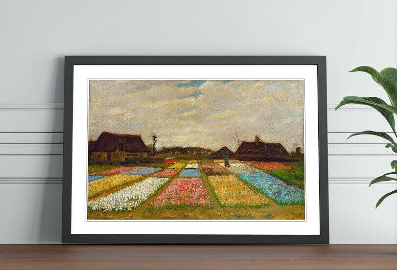 Van Gogh Wall Art – Framed Field of Bulbs Print | Dutch Flower Art Poster