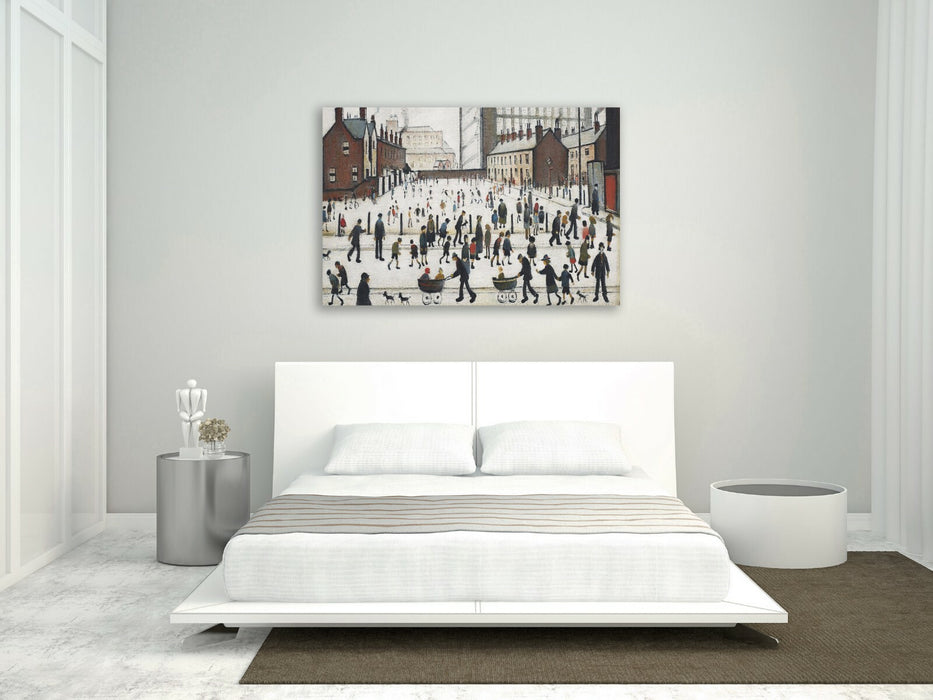 Winter in Pendlebury CANVAS WALL ART PRINT PICTURE PAINTING Ls Lowry style