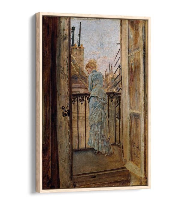 Canvas Wall Art - Anton Romako On The Balcony | Float Effect Premium Frame