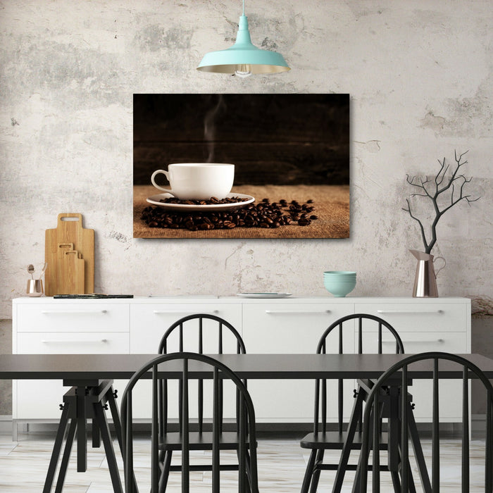 Coffee Canvas Wall Art – Premium Handmade Coffee Beans Artwork For Kitchen & Cafe