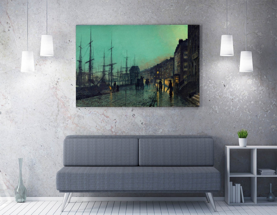 Canvas Wall Art - John Atkinson Grimshaw Shipping On The Clyde Print, Handmade