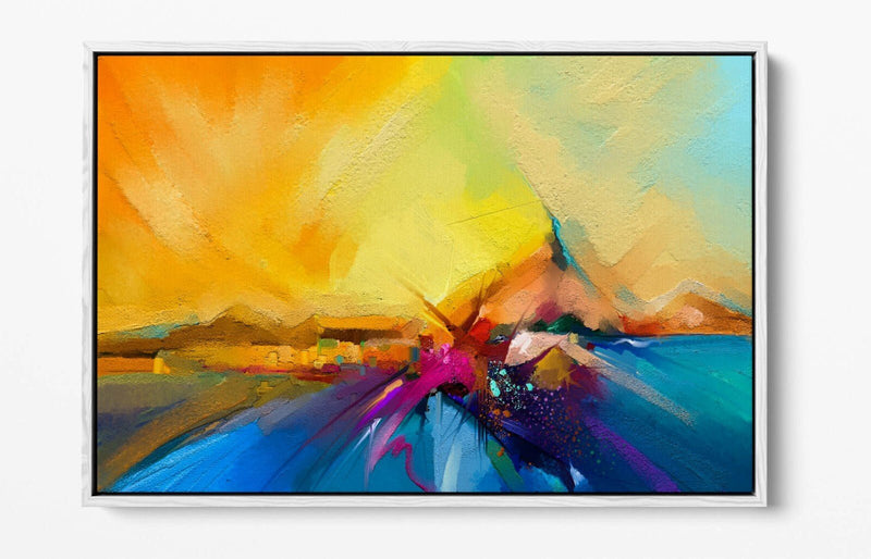 Canvas Wall Art - Abstract Colour Splash Print | Float Effect Canvas, Ready to Hang