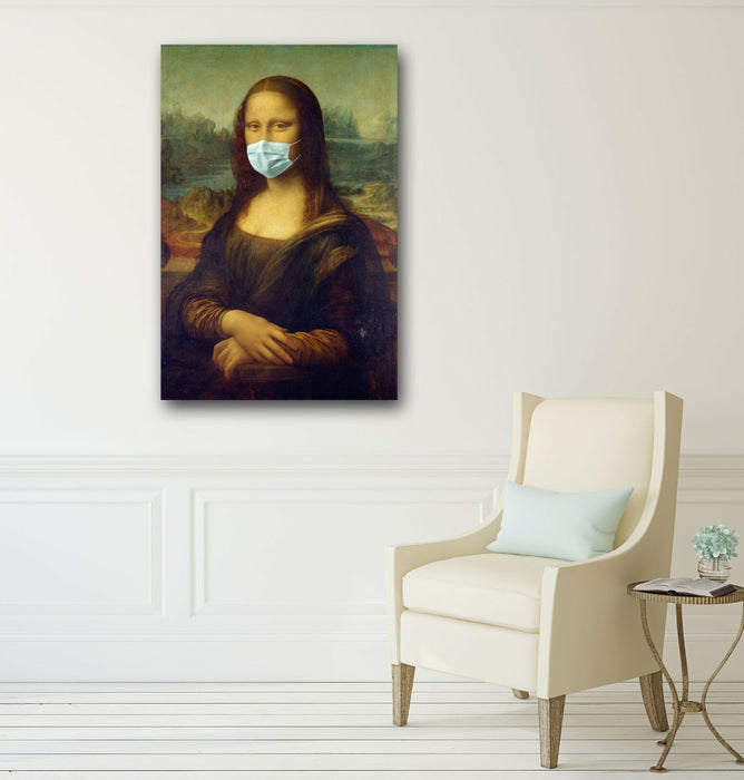 Mona Lisa Canvas Art - Masked Renaissance Wall Decor | Premium Ready to Hang Print