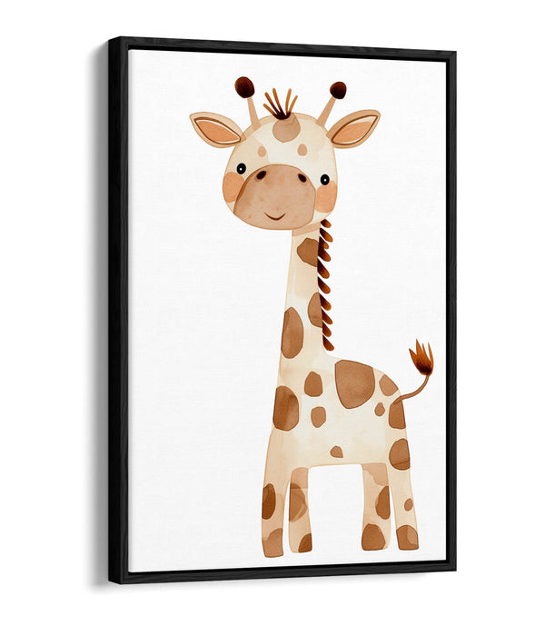 Giraffe Canvas Art - Kids Bedroom Decor With Float Effect Canvas Print