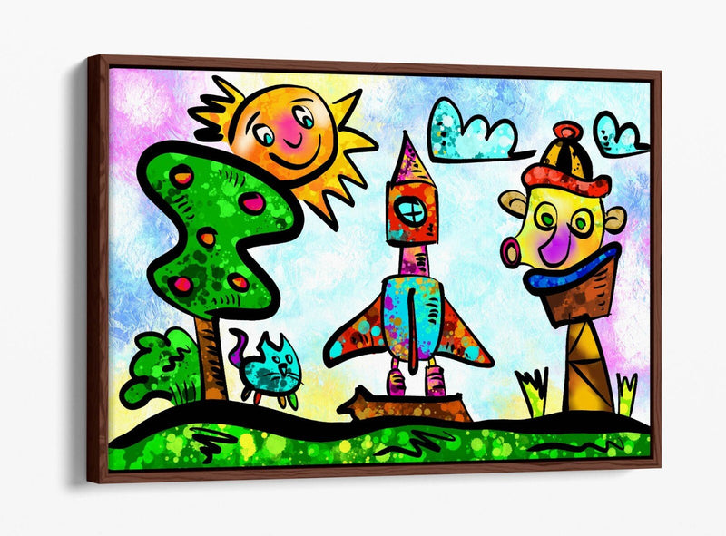 Kids Canvas Wall Art - Colorful Float Effect Canvas With Premium Varnish Coating