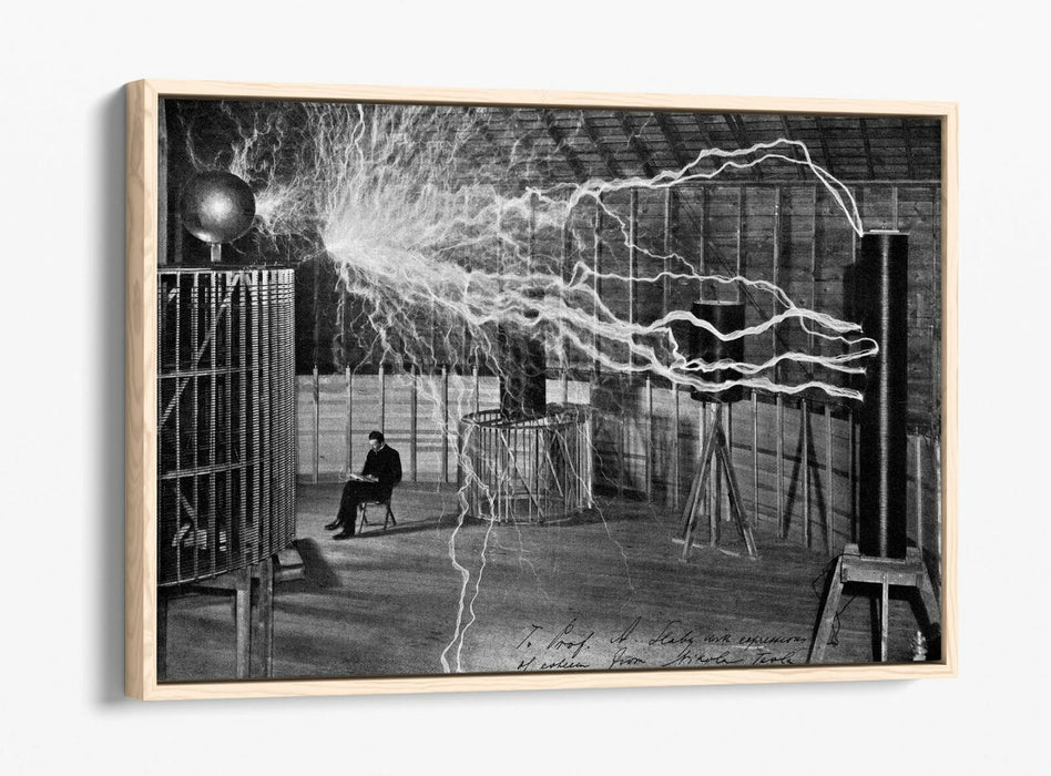 Canvas Wall Art - Nikola Tesla Faraday Cage Float Effect | Handmade Premium Print