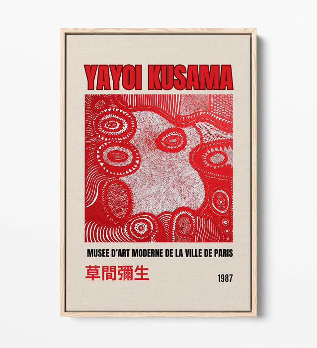 Canvas Art Print - Red Abstract Wall Art With Float Effect Frame, Handmade