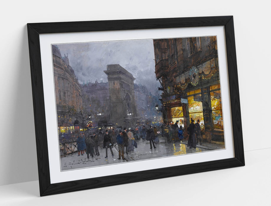 Framed Wall Art Poster - Eugene Galien Laloue Porte Saint Denis Print, UK Made Frame