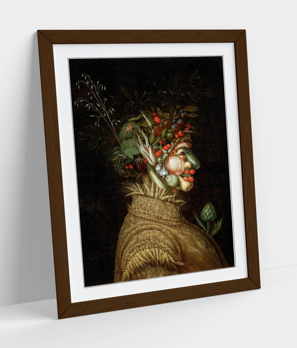Framed Wall Art Poster - Giuseppe Acrimboldo Summer Portrait Print | Handmade UK