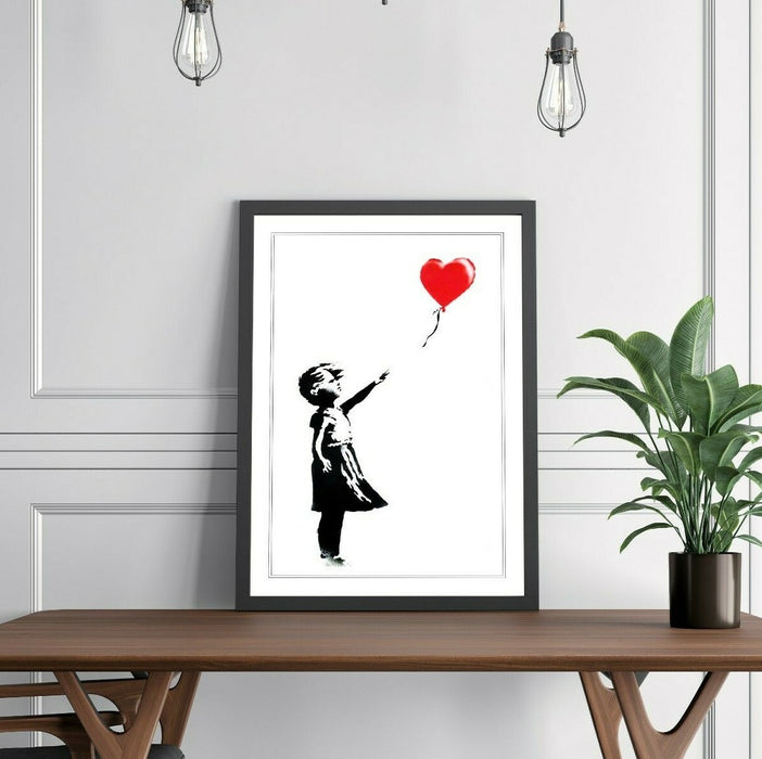 Banksy Balloon Girl Poster - Framed Art Print With UK Handmade Frame