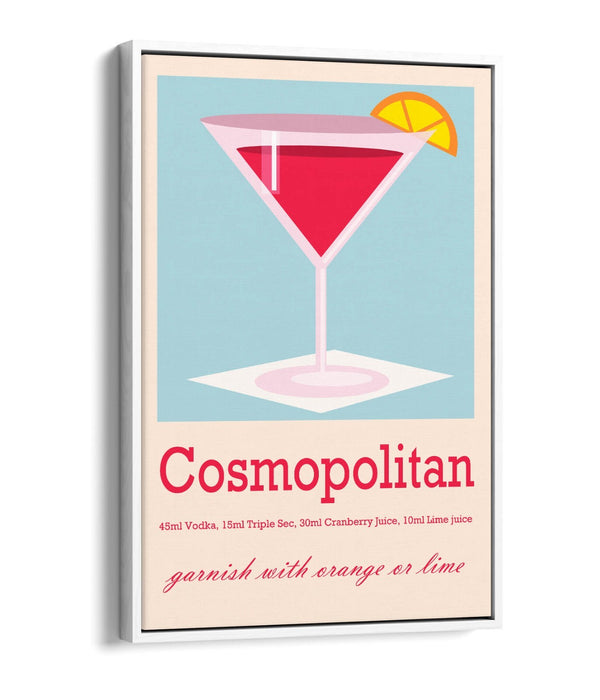 Cosmopolitan Cocktail Poster – Float Effect Canvas Wall Art, Ready To Hang