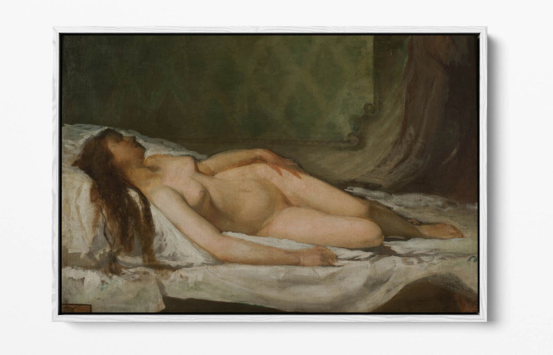 EDUARDO ROSALES, NAKED WOMAN SLEEPING -FLOAT EFFECT CANVAS WALL ART PRINT