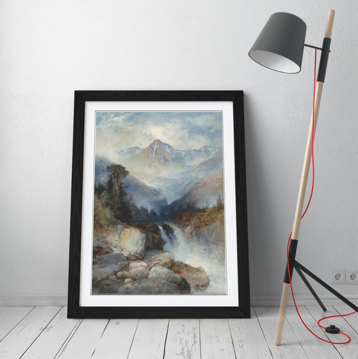 Framed Art Poster Featuring Thomas Moran Artwork - Mountain Of The Holy Cross Print